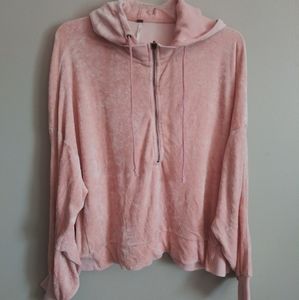 Free People Pink Velvet Hoodie